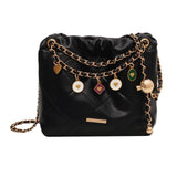 Maxbell Women Chain Shoulder Bag Stylish Chain Shoulder Strap for Street Work Summer Black