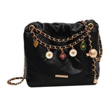 Maxbell Women Chain Shoulder Bag Stylish Chain Shoulder Strap for Street Work Summer Black