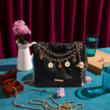 Maxbell Women Chain Shoulder Bag Stylish Chain Shoulder Strap for Street Work Summer Black