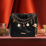 Maxbell Women Chain Shoulder Bag Stylish Chain Shoulder Strap for Street Work Summer Black