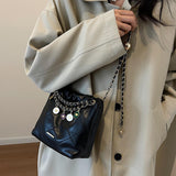 Maxbell Women Chain Shoulder Bag Stylish Chain Shoulder Strap for Street Work Summer Black