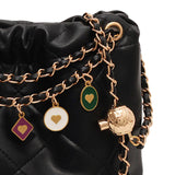 Maxbell Women Chain Shoulder Bag Stylish Chain Shoulder Strap for Street Work Summer Black