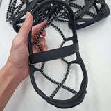 Maxbell Spikes Shoe Crampons for Snow and Ice for Ice Fishing Jogging Mountaineering EU 41 to 46