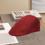 Maxbell Beret Hat Classic Peaked Hat Casual Male Newsboy Hat for Golf Outdoor Hiking Red