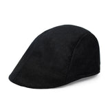 Maxbell Beret Hat Classic Peaked Hat Casual Male Newsboy Hat for Golf Outdoor Hiking Black