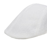 Maxbell Beret Hat Classic Peaked Hat Casual Male Newsboy Hat for Golf Outdoor Hiking White