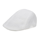 Maxbell Beret Hat Classic Peaked Hat Casual Male Newsboy Hat for Golf Outdoor Hiking White