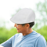 Maxbell Beret Hat Classic Peaked Hat Casual Male Newsboy Hat for Golf Outdoor Hiking White