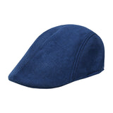 Maxbell Beret Hat Classic Peaked Hat Casual Male Newsboy Hat for Golf Outdoor Hiking Blue