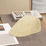 Maxbell Beret Hat Classic Peaked Hat Casual Male Newsboy Hat for Golf Outdoor Hiking Yellow