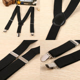 Maxbell Kids Suspenders with Clips Pants Suspender for Celebrations Street Festivals Black