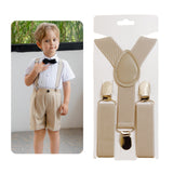Maxbell Kids Suspenders with Clips Pants Suspender for Celebrations Street Festivals Khaki
