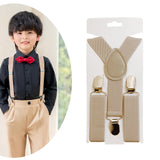 Maxbell Kids Suspenders with Clips Pants Suspender for Celebrations Street Festivals Khaki