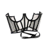 Maxbell Corset Cincher for Women Tie Back Corset Boned Open Cup Underbust Corset Top