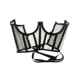 Maxbell Corset Cincher for Women Tie Back Corset Boned Open Cup Underbust Corset Top