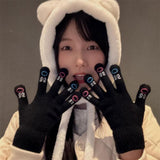 Maxbell Winter Warm Knitted Gloves Soft for Cold Weather Touch Screen Gloves Black