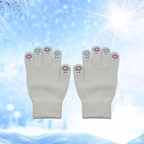 Maxbell Winter Warm Knitted Gloves Soft for Cold Weather Touch Screen Gloves White