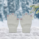 Maxbell Winter Warm Knitted Gloves Soft for Cold Weather Touch Screen Gloves White