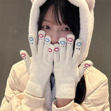 Maxbell Winter Warm Knitted Gloves Soft for Cold Weather Touch Screen Gloves White