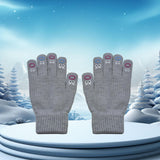 Maxbell Winter Warm Knitted Gloves Soft for Cold Weather Touch Screen Gloves Grey
