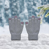 Maxbell Winter Warm Knitted Gloves Soft for Cold Weather Touch Screen Gloves Grey
