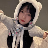 Maxbell Winter Warm Knitted Gloves Soft for Cold Weather Touch Screen Gloves Grey