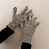 Maxbell Winter Warm Knitted Gloves Soft for Cold Weather Touch Screen Gloves Grey