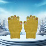 Maxbell Winter Warm Knitted Gloves Soft for Cold Weather Touch Screen Gloves Yellow