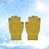 Maxbell Winter Warm Knitted Gloves Soft for Cold Weather Touch Screen Gloves Yellow