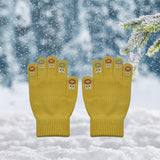 Maxbell Winter Warm Knitted Gloves Soft for Cold Weather Touch Screen Gloves Yellow