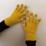 Maxbell Winter Warm Knitted Gloves Soft for Cold Weather Touch Screen Gloves Yellow