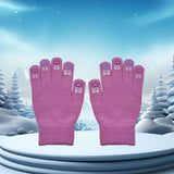 Maxbell Winter Warm Knitted Gloves Soft for Cold Weather Touch Screen Gloves Rose Red