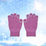 Maxbell Winter Warm Knitted Gloves Soft for Cold Weather Touch Screen Gloves Rose Red
