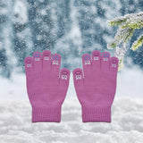 Maxbell Winter Warm Knitted Gloves Soft for Cold Weather Touch Screen Gloves Rose Red