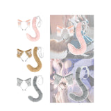 Maxbell Cat Ears and Tail Set Plush Animal Ears for Party Supplies Props Fancy Dress Pink