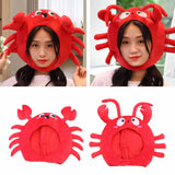 Maxbell Animal Costume Hat Plush Winter Warm Hat for Halloween Dress up Cold Weather Crab