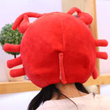 Maxbell Animal Costume Hat Plush Winter Warm Hat for Halloween Dress up Cold Weather Crab