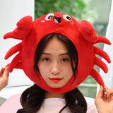 Maxbell Animal Costume Hat Plush Winter Warm Hat for Halloween Dress up Cold Weather Crab