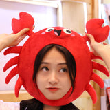 Maxbell Animal Costume Hat Plush Winter Warm Hat for Halloween Dress up Cold Weather Crab