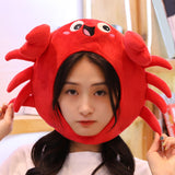 Maxbell Animal Costume Hat Plush Winter Warm Hat for Halloween Dress up Cold Weather Crab