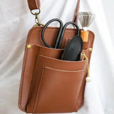 Maxbell Hairdressing Tools Waist Belt Bag Hair Styling Belt Bag for Keeping Scissors brown