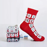 Maxbell 5Pcs Chinese New Year Red Socks Cotton Socks for Basketball Festivals Travel