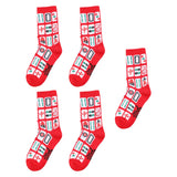 Maxbell 5Pcs Chinese New Year Red Socks Cotton Socks for Basketball Festivals Travel