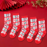 Maxbell 5Pcs Chinese New Year Red Socks Cotton Socks for Basketball Festivals Travel