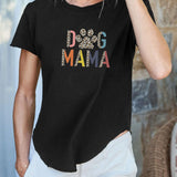 Maxbell Women Short Sleeve T Shirt Black Crew Neck Tee for Travel Commuting Vacation S