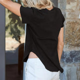 Maxbell Women Short Sleeve T Shirt Round Neck Basic Tee for Sports Vacation Walking