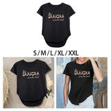 Maxbell Women Short Sleeve T Shirt Black Basic Tee Shirt for Commuting Street Sports