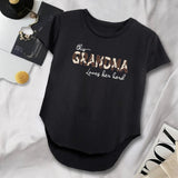 Maxbell Women Short Sleeve T Shirt Black Basic Tee Shirt for Commuting Street Sports