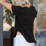 Maxbell Women Short Sleeve T Shirt Simple Clothes Basic Tee for Travel Shopping Work