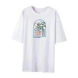 Maxbell Women T Shirt Short Sleeve Trendy Round Neck Classic Modern White Streetwear